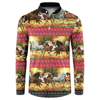 Horse Native American Pattern Christmas Christmas Button Sweatshirt Xmas Holiday Patterns - Wonder Print Shop