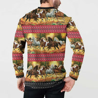 Horse Native American Pattern Christmas Christmas Button Sweatshirt Xmas Holiday Patterns - Wonder Print Shop