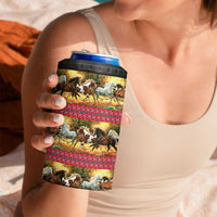 Horse Native American Pattern Christmas Christmas 4 in 1 Can Cooler Tumbler Xmas Holiday Patterns - Wonder Print Shop