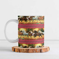 Horse Native American Pattern Christmas Christmas Ceramic Mug Xmas Holiday Patterns - Wonder Print Shop