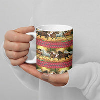Horse Native American Pattern Christmas Christmas Ceramic Mug Xmas Holiday Patterns - Wonder Print Shop