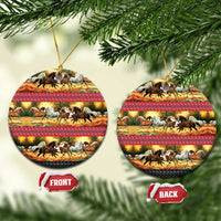 Horse Native American Pattern Christmas Ceramic Ornament Xmas Holiday Patterns - Wonder Print Shop