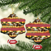 Horse Native American Pattern Christmas Ceramic Ornament Xmas Holiday Patterns - Wonder Print Shop