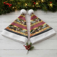 Horse Native American Pattern Christmas Christmas Santa Hat Xmas Holiday Patterns - Wonder Print Shop