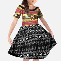 Horse Native American Pattern Christmas Christmas Family Matching Long Sleeve Bodycon Dress and Hawaiian Shirt Xmas Holiday Patterns - Wonder Print Shop