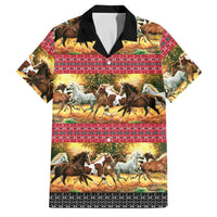 Horse Native American Pattern Christmas Christmas Family Matching Long Sleeve Bodycon Dress and Hawaiian Shirt Xmas Holiday Patterns - Wonder Print Shop