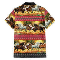 Horse Native American Pattern Christmas Christmas Family Matching Long Sleeve Bodycon Dress and Hawaiian Shirt Xmas Holiday Patterns - Wonder Print Shop