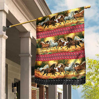 Horse Native American Pattern Christmas Christmas Garden Flag Xmas Holiday Patterns - Wonder Print Shop
