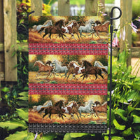 Horse Native American Pattern Christmas Christmas Garden Flag Xmas Holiday Patterns - Wonder Print Shop