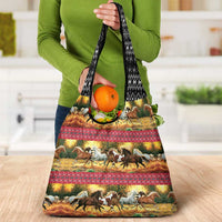 Horse Native American Pattern Christmas Christmas Grocery Bag Xmas Holiday Patterns - Wonder Print Shop