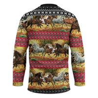 Horse Native American Pattern Christmas Christmas Hockey Jersey Xmas Holiday Patterns - Wonder Print Shop