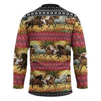 Horse Native American Pattern Christmas Christmas Hockey Jersey Xmas Holiday Patterns - Wonder Print Shop