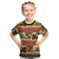 Horse Native American Pattern Christmas Christmas Kid T Shirt Xmas Holiday Patterns - Wonder Print Shop
