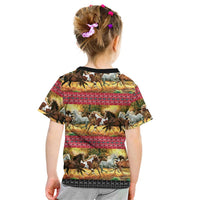 Horse Native American Pattern Christmas Christmas Kid T Shirt Xmas Holiday Patterns - Wonder Print Shop