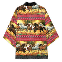 Horse Native American Pattern Christmas Christmas Kimono Xmas Holiday Patterns - Wonder Print Shop