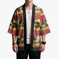 Horse Native American Pattern Christmas Christmas Kimono Xmas Holiday Patterns - Wonder Print Shop