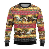 Horse Native American Pattern Christmas Ugly Christmas Sweater Xmas Holiday Patterns - Wonder Print Shop