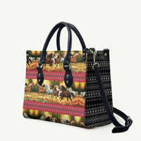 Horse Native American Pattern Christmas Christmas Leather Bag Xmas Holiday Patterns - Wonder Print Shop