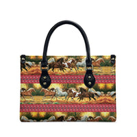 Horse Native American Pattern Christmas Christmas Leather Bag Xmas Holiday Patterns - Wonder Print Shop