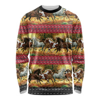 Horse Native American Pattern Christmas Christmas Long Sleeve Shirt Xmas Holiday Patterns - Wonder Print Shop