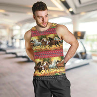 Horse Native American Pattern Christmas Christmas Men Tank Top Xmas Holiday Patterns - Wonder Print Shop