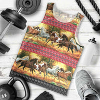 Horse Native American Pattern Christmas Christmas Men Tank Top Xmas Holiday Patterns - Wonder Print Shop