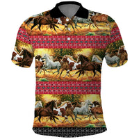 Horse Native American Pattern Christmas Christmas Polo Shirt Xmas Holiday Patterns - Wonder Print Shop
