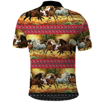 Horse Native American Pattern Christmas Christmas Polo Shirt Xmas Holiday Patterns - Wonder Print Shop