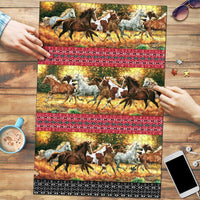 Horse Native American Pattern Christmas Christmas Puzzle Xmas Holiday Patterns - Wonder Print Shop