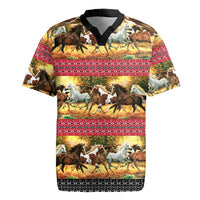 Horse Native American Pattern Christmas Christmas Rugby Jersey Xmas Holiday Patterns - Wonder Print Shop