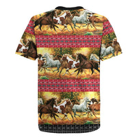 Horse Native American Pattern Christmas Christmas Rugby Jersey Xmas Holiday Patterns - Wonder Print Shop
