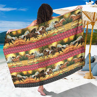 Horse Native American Pattern Christmas Christmas Sarong Xmas Holiday Patterns - Wonder Print Shop