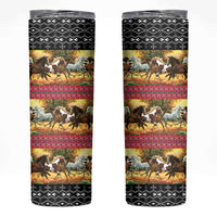Horse Native American Pattern Christmas Christmas Skinny Tumbler Xmas Holiday Patterns - Wonder Print Shop