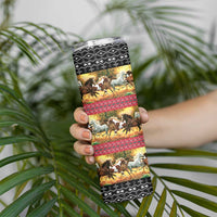 Horse Native American Pattern Christmas Christmas Skinny Tumbler Xmas Holiday Patterns - Wonder Print Shop