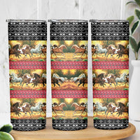 Horse Native American Pattern Christmas Christmas Skinny Tumbler Xmas Holiday Patterns - Wonder Print Shop