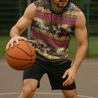 Horse Native American Pattern Christmas Christmas Sleeveless Hoodie Xmas Holiday Patterns - Wonder Print Shop