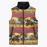 Horse Native American Pattern Christmas Christmas Sleeveless Puffer Jacket Xmas Holiday Patterns - Wonder Print Shop