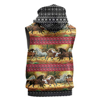Horse Native American Pattern Christmas Christmas Sleeveless Zip Hoodie Xmas Holiday Patterns - Wonder Print Shop