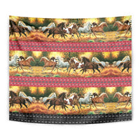 Horse Native American Pattern Christmas Christmas Tapestry Xmas Holiday Patterns - Wonder Print Shop