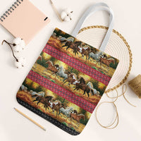 Horse Native American Pattern Christmas Christmas Tote Bag Xmas Holiday Patterns - Wonder Print Shop