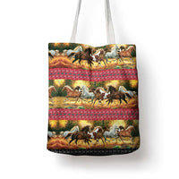 Horse Native American Pattern Christmas Christmas Tote Bag Xmas Holiday Patterns - Wonder Print Shop