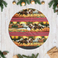 Horse Native American Pattern Christmas Tree Skirt Xmas Holiday Patterns - Wonder Print Shop