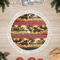 Horse Native American Pattern Christmas Tree Skirt Xmas Holiday Patterns - Wonder Print Shop