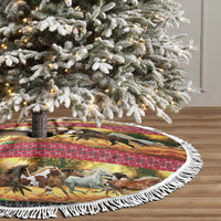 Horse Native American Pattern Christmas Tree Skirt Xmas Holiday Patterns - Wonder Print Shop