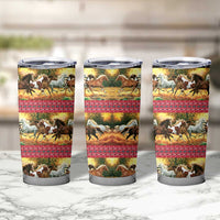 Horse Native American Pattern Christmas Christmas Tumbler Cup Xmas Holiday Patterns - Wonder Print Shop
