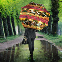 Horse Native American Pattern Christmas Christmas Umbrella Xmas Holiday Patterns - Wonder Print Shop