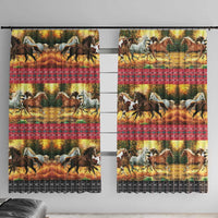Horse Native American Pattern Christmas Christmas Window Curtain Xmas Holiday Patterns - Wonder Print Shop