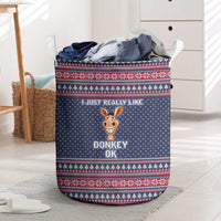 I Just Really Like Donkey Christmas Christmas Laundry Basket Xmas Holiday Patterns - Wonder Print Shop
