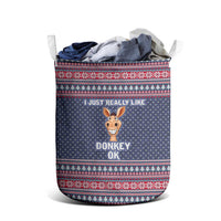 I Just Really Like Donkey Christmas Christmas Laundry Basket Xmas Holiday Patterns - Wonder Print Shop