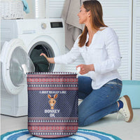 I Just Really Like Donkey Christmas Christmas Laundry Basket Xmas Holiday Patterns - Wonder Print Shop